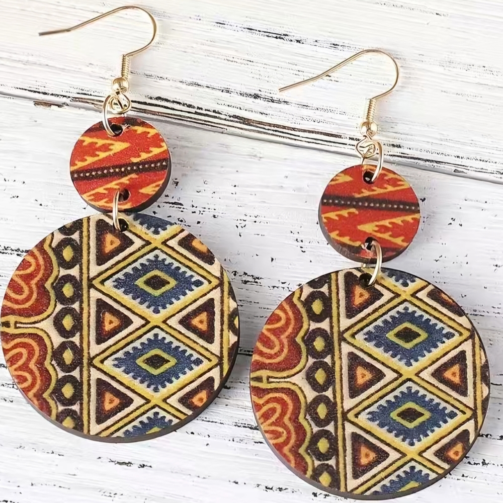 Geometric Patterned Dangle Earrings